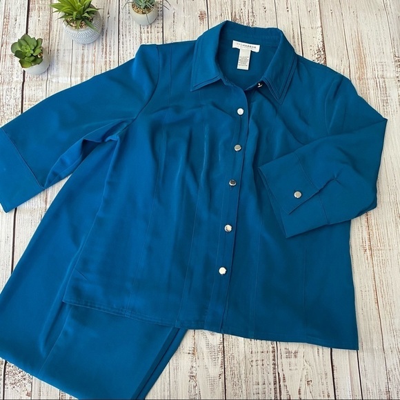 Sag Harbor Jackets & Blazers - Teal Women’s Pant Suit 2 piece